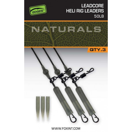 Fox Montáž Naturals Leadcore Heli Rig Leaders 75cm 3ks 50lb