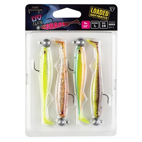 Fox Rage Gumová Nástraha Slick Shad 4 Mixed UV Color Pack Loaded