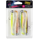 Fox Rage Gumová Nástraha Slick Shad 4 Mixed UV Color Pack Loaded