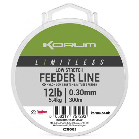 Korum Limitless Low Stretch Feeder Line 300m 0,26mm